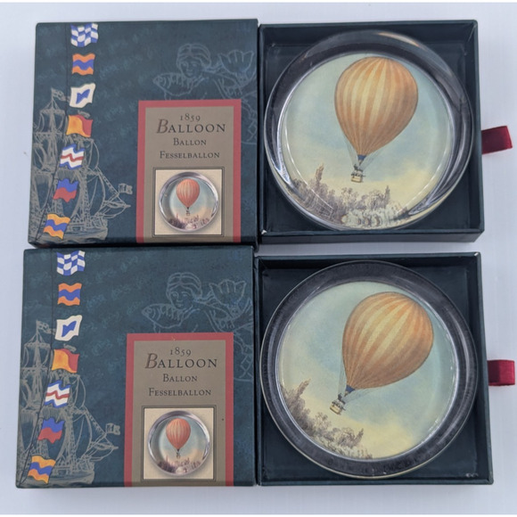 Paperweight 1859 Air Balloon Fesselballon By Authentic Models Lot of 2 - Picture 1 of 6